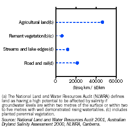 Graph - Salinity, assets at risk in areas of high potential(a) - 2000