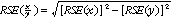 Equation: RSE(xy) = square root of (RSE(x) squared - RSE(y) squared)
