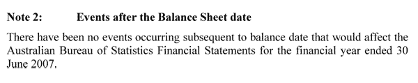 Note 2: Events after the Balance Sheet date
