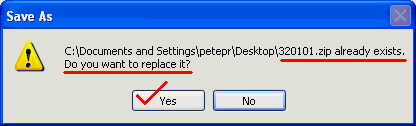 Graphic: Example of a 'Save As...' prompt window