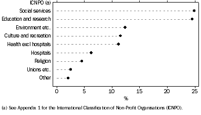 Graph: NPI employment, 2006–07, % contribution to total