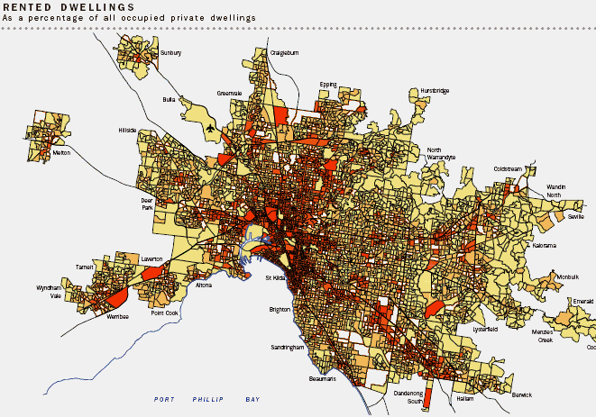 Image: Rented dwellings as a percentage of all occuppied dwellings