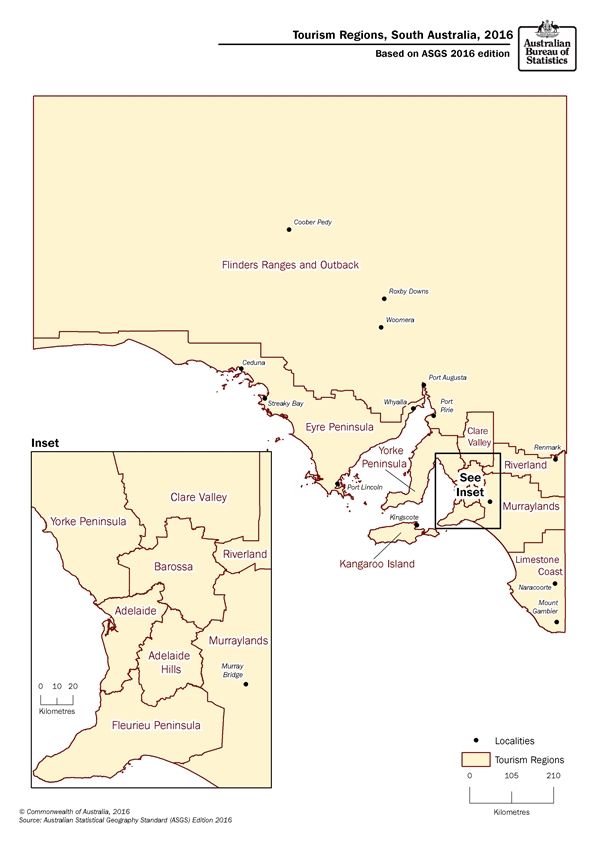Images: Tourism Region Map South Australia 2016