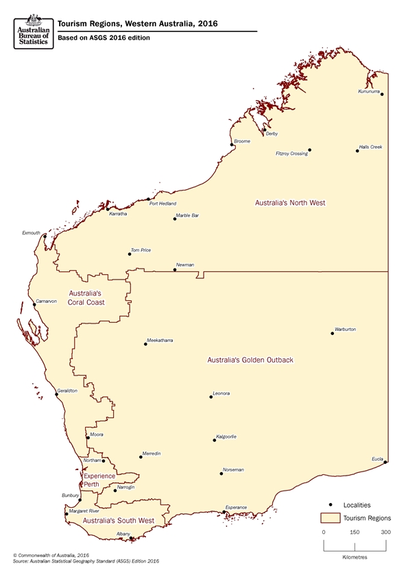 Images: Tourism Region Map Western Australia 2016