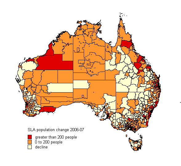Diagram: SLA POPULATION CHANGE, Australia—2006–07