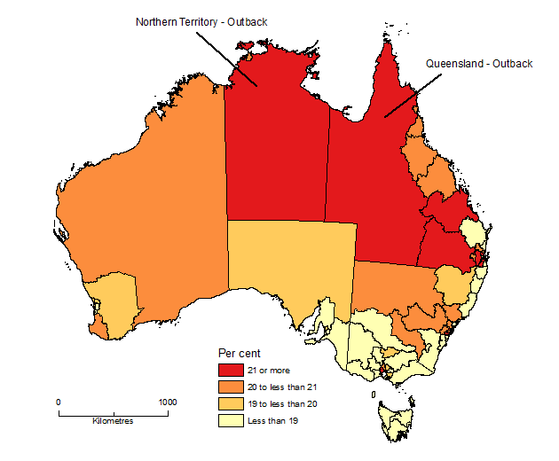 Image: Population Aged Less than 15 Years, SA4, Australia - 30 June 2015