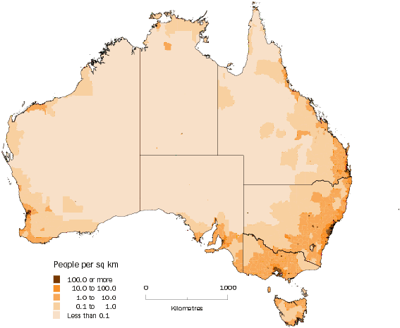 Map: Population density by statistical local area