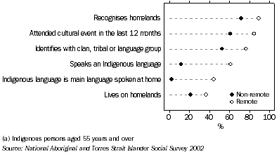 Graph: Selected indicators of culture and language—2002
