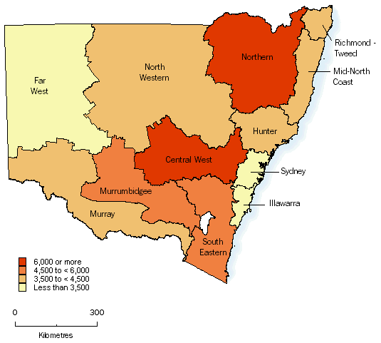 Map of businesses with agricultural activity, at 30 June