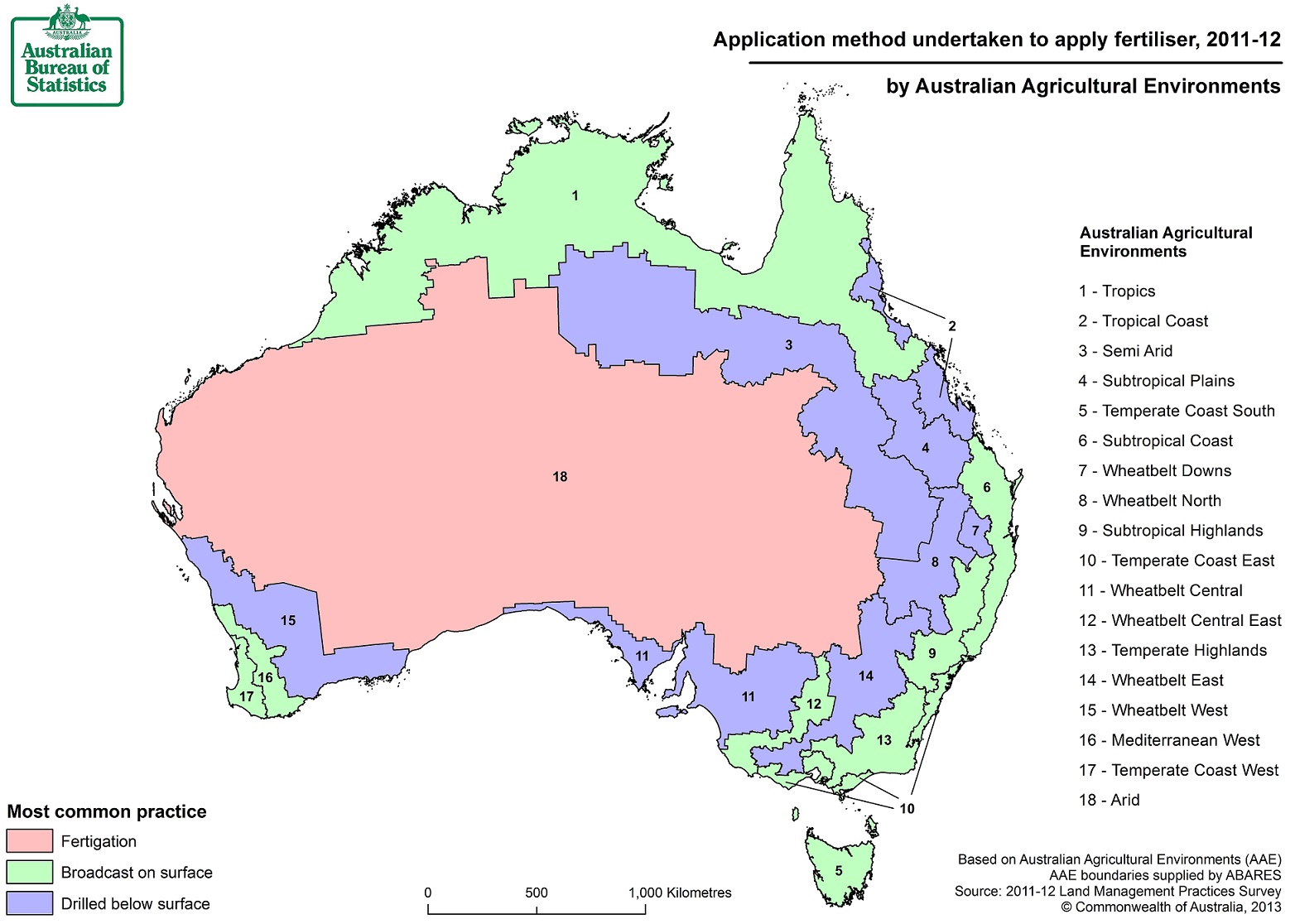 Image: Map of fertiliser application methods