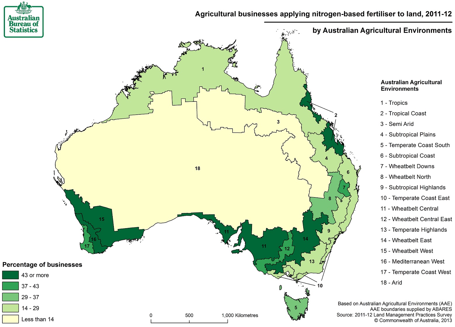 Image: Map of nitrogen-based fertiliser use