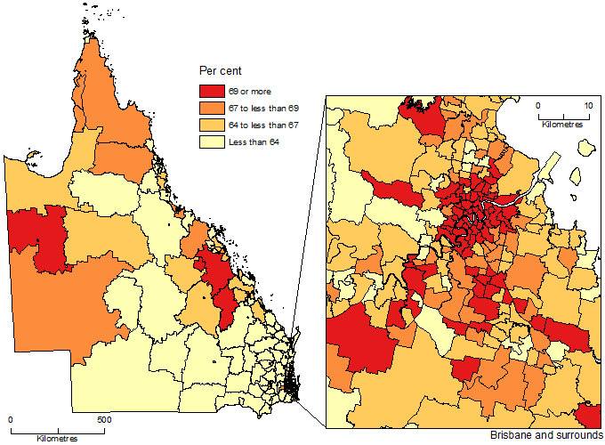 Image: Working Age Population (Aged 15-64 Years), SA2, Queensland - 30 June 2015