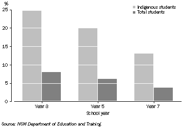 Graph: Government school students not meeting literacy benchmarks, NSW—2006