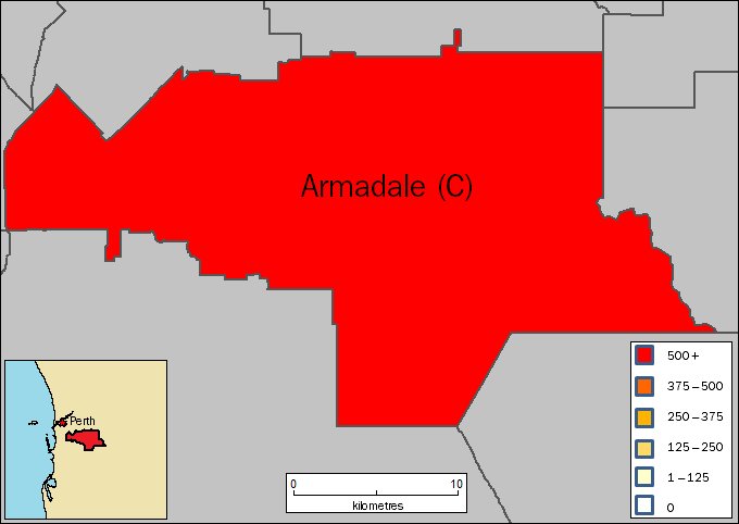 Image: Map of City of Armadale in Western Australia