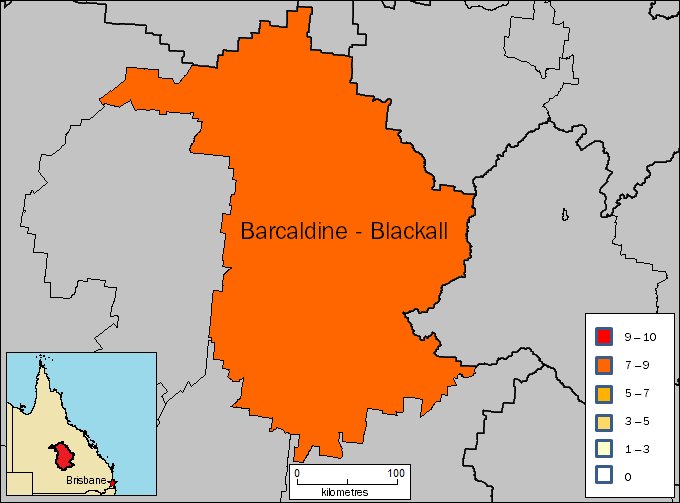 Image: Map of Barcaldine - Blackall region in Queensland