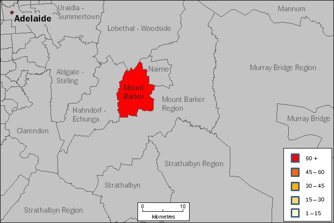 Image: Map of Mount Barker region in South Australia