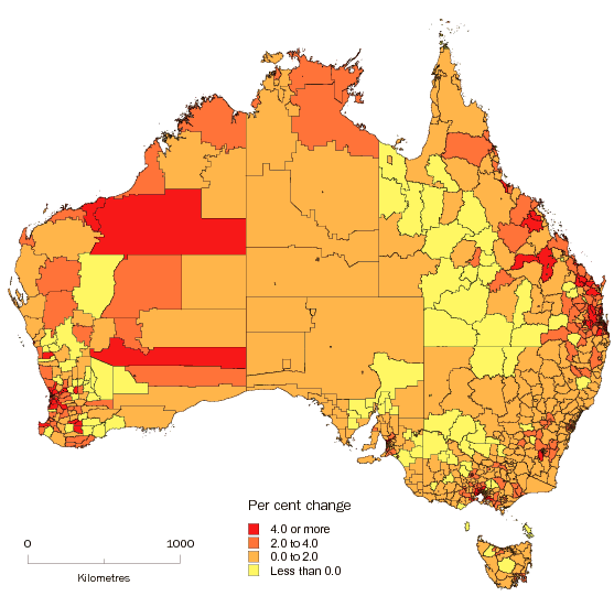 Diagram: SLA POPULATION CHANGE, Australia—2008–09