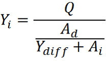 Y = Q/(Ad/Ydiff + Ai)