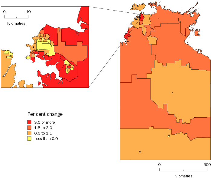 Diagram: SLA POPULATION CHANGE, Northern Territory—2009-10