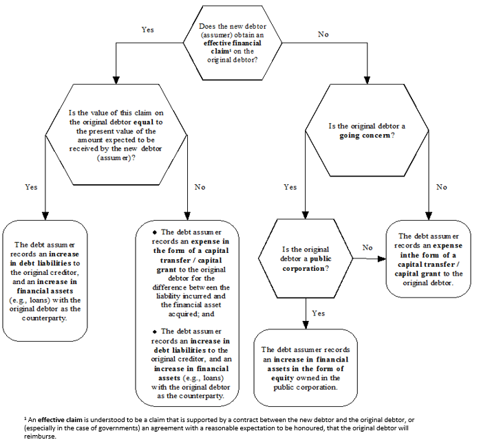 Diagram 13.2 - Decision tree for the statistical treatment of debt assumption 