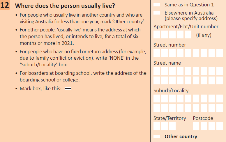 This question seeks information on where a person usually lives.