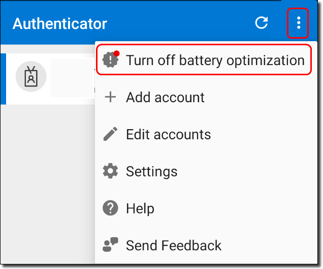 Turning off battery optimisation 