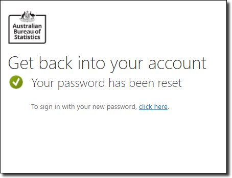 Password successful screen 