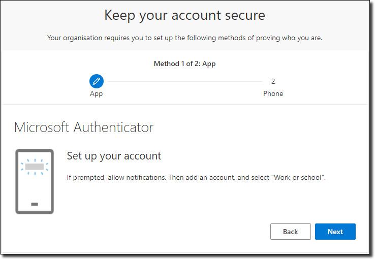 Setup your Microsoft Authenticator application 
