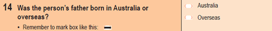 Image of question 14 from the 2011 Census
