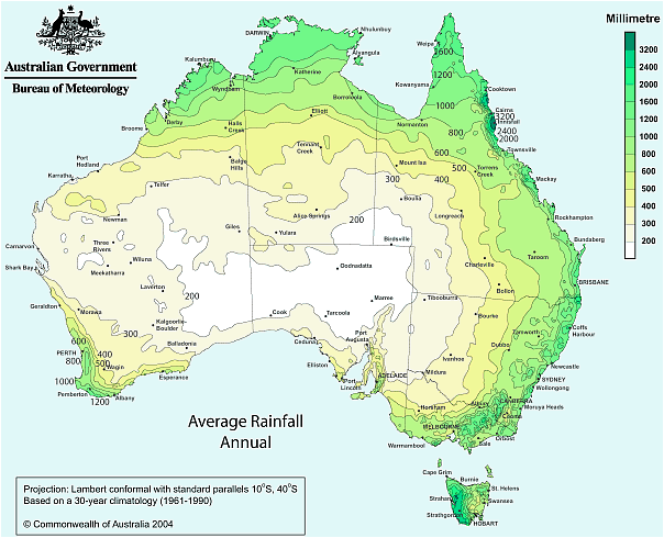 1.6: AVERAGE ANNUAL RAINFALL - 1961-1990