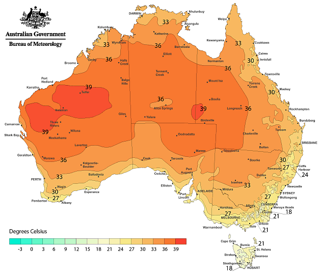 1.11: AVERAGE MAXIMUM TEMPERATURE(a) - January