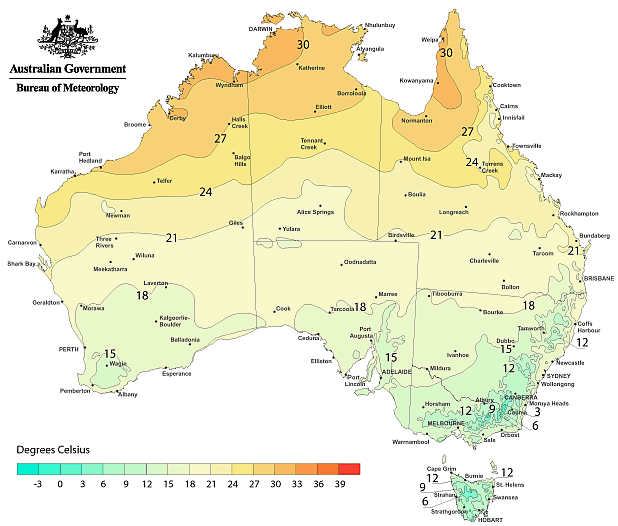 1.12: AVERAGE MAXIMUM TEMPERATURE(a) - July