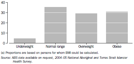 S9.5 Body mass index groups, Indigenous persons aged 18 years and over - 2004-05(a)