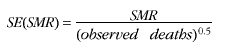 Image - formula for the standard error of the standardised mortality ratio