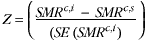 Image - formula for the statistical significance of the standardised mortality ratio