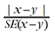 Significance testing using standard error formula.