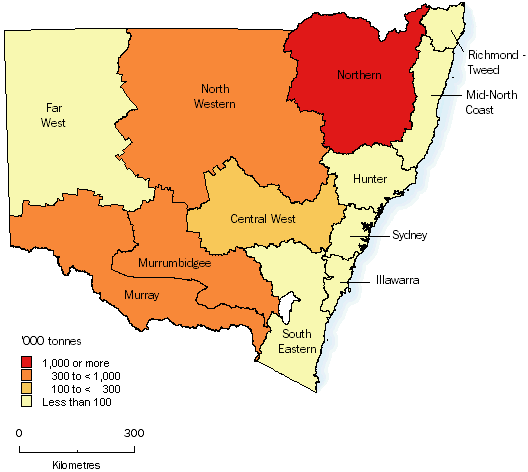 Map of wheat for grain production, 2006-07