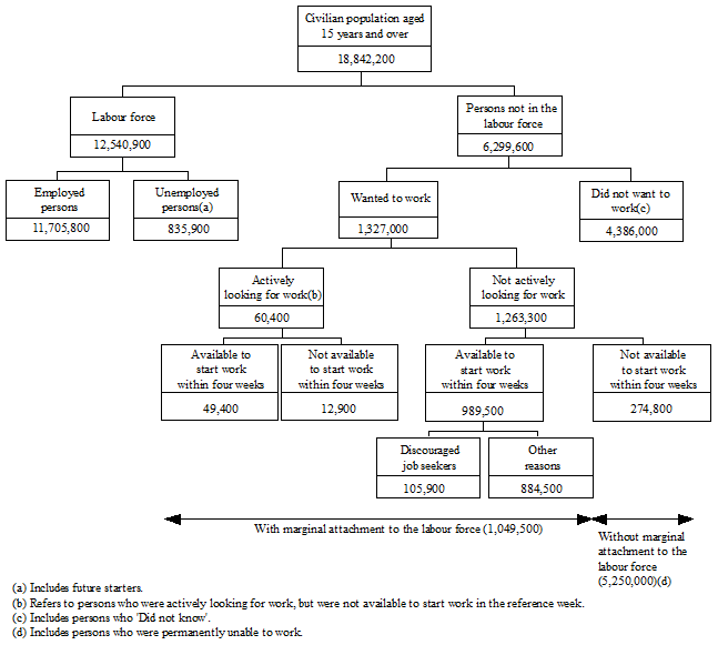 Diagram: Persons not in the Labour Force Conceptual Framework