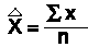 Equation: estimate of population mean