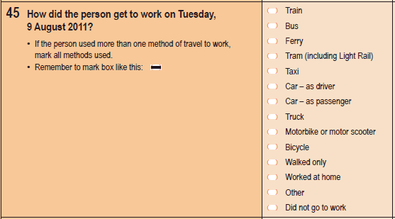 Image of Question 45, 2011 Census Household Form