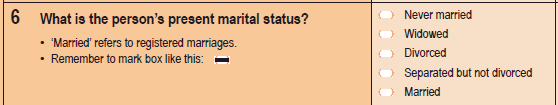 Image of Question 6, 2011 Census Household Form