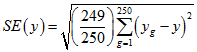 Equation: Formula for calculating standard error