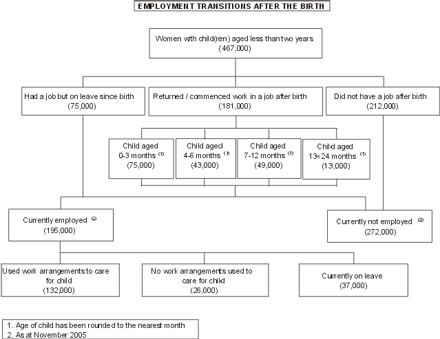 Diagram: Employment Transitions After the Birth