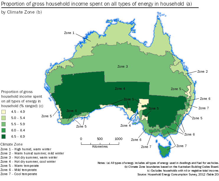 Map featuring proportion of gross household income spent on all types of energy