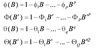 The formulas are given for the model parameters