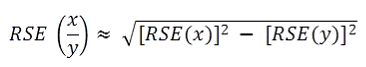 Equation 5. 2014–15 NATSISS: Relative standard error (RSE) of proportion formula