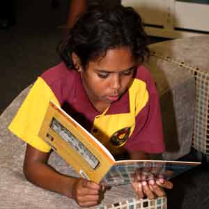 Image: Cherbourg student reading.