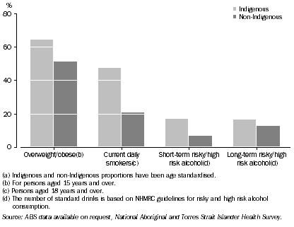 Graph: 7.4 SELECTED HEALTH RISK FACTORS(a), NSW—2004–05