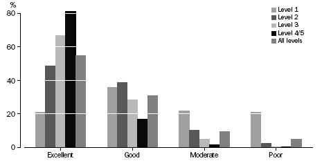 SELF ASSESSED ENGLISH READING SKILLS, By Document Literacy Level, Victoria—2006