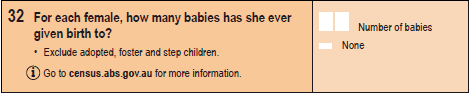 Image: question 32 from the paper 2016 Census Household Form.